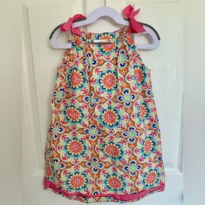Hanna Andersson Pillowcase Mandala Print Dress Size 110 / girls 4/5 Bow Strap